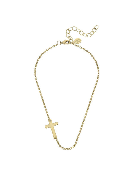 Side Cross Dainty Necklace