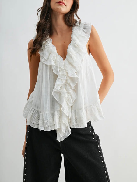 In Outer Lace Blouse in Ivory
