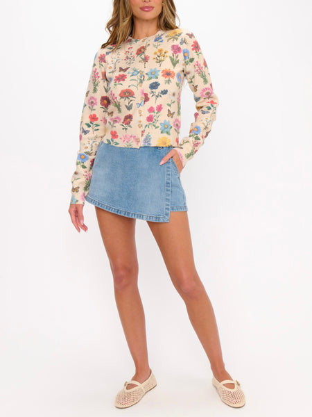 Cafe Cardigan in French Floral Knit