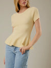 Butter Me Up Peplum Top in Yellow