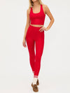 Piper Legging in Red Shine Waffle