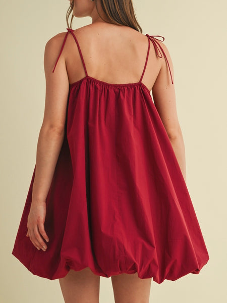 Bring The Bubbles Mini Dress in Burgundy
