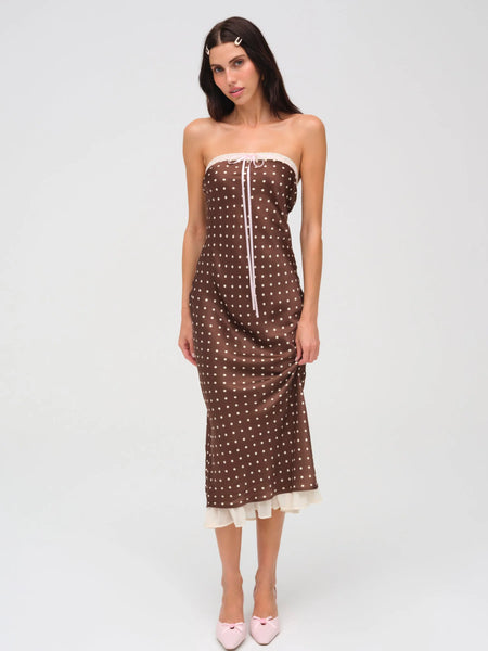 Daisy Mae Midi Dress in Chocolate