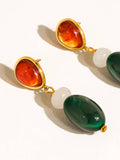 Burée Beaded Earrings in Green