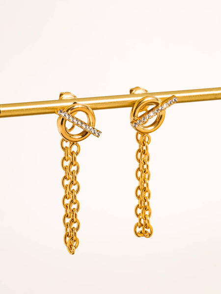 Lisle CZ Chain Drop Earrings