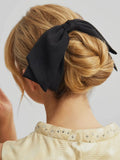 Recycled Fabric Bow Hair Clip in Black