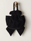 Belle Velvet Bow Bag in Black