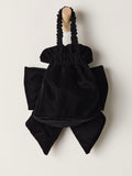 Belle Velvet Bow Bag in Black