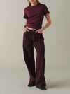 The Big Easy Wide Leg Pant in Garnet