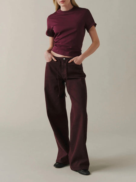 The Big Easy Wide Leg Pant in Garnet