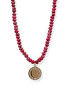 Watercolor Prayer Warrior Necklace in Berry