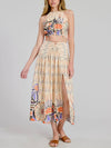 Jaen Printed Midi Skirt in Natural