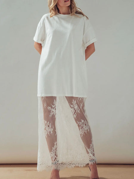 Play Me Your Mix Tape Dress in White