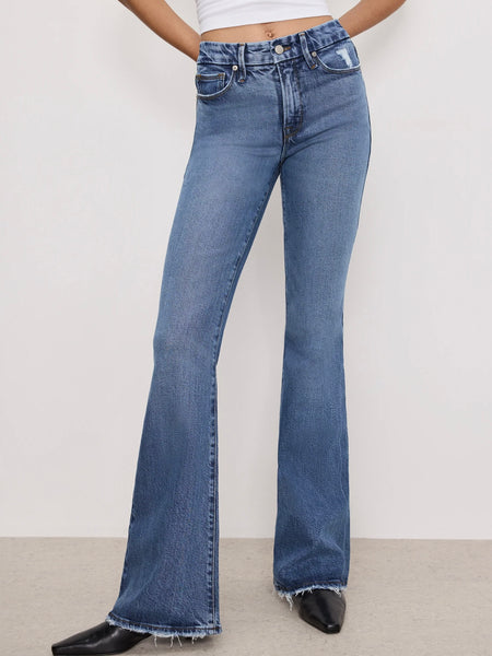 Good Legs Flare Deep V Yoke in Indigo513