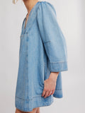 Goldie Denim Mini Dress in Celestial Blue