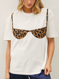 Sandy Leopard Bikini Top in Ivory