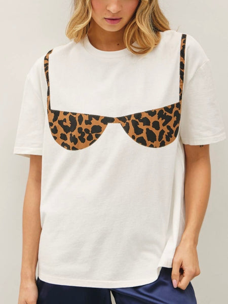 Sandy Leopard Bikini Top in Ivory