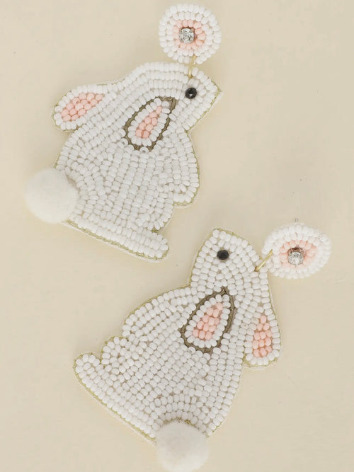 Peter Cottontail Earring in White