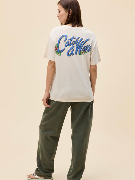 Beach Boys Surf Patrol Boyfriend Tee in Dirty White