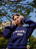 Kindness Crew Teddy Fitted Crewneck in Navy