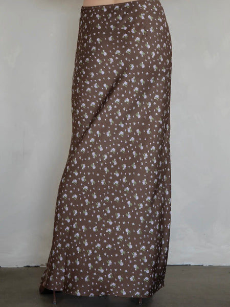 Aurora Skirt in Brown Floral