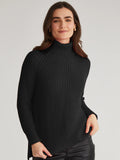 Stella Turtleneck Pullover in Black