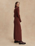 Burnet Zip Knit Maxi Dress in Cinnamon