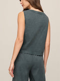 Sloane V-Neck Top in Emerald Cove