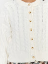 Chimney Cardigan in Cream Cable Knit