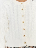 Chimney Cardigan in Cream Cable Knit