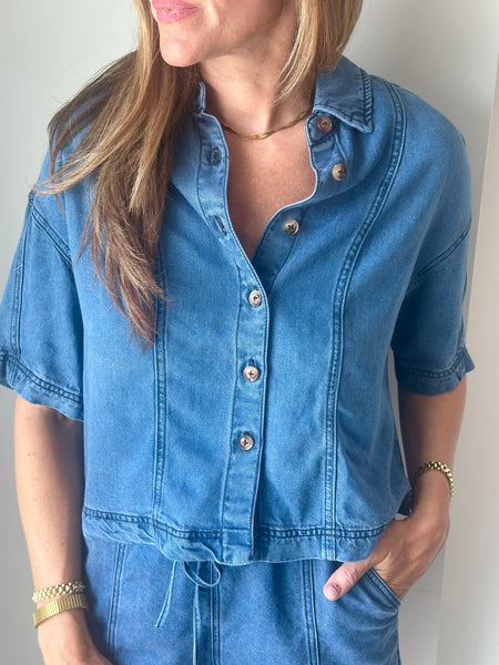 Lenora Shirt in Bleu Jean