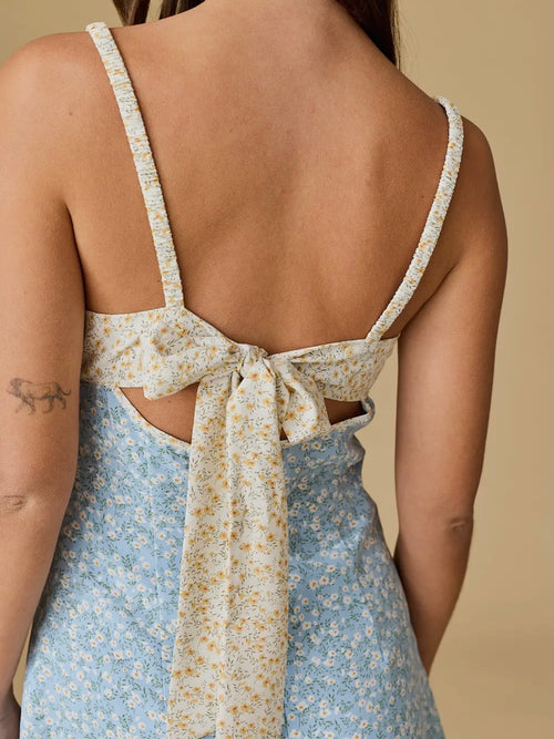 Ditsy Mixed Floral Mini in Blue