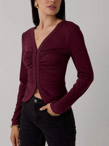 Cara Contrast Border Top in Black
