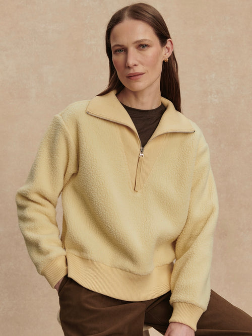 Jaylin Half Zip Fleece in Reed Yellow