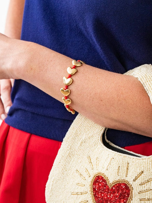 Kirsten Heart Bracelet in Red