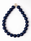 Iris Resin Bead Necklace in Navy