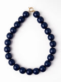 Iris Resin Bead Necklace in Navy