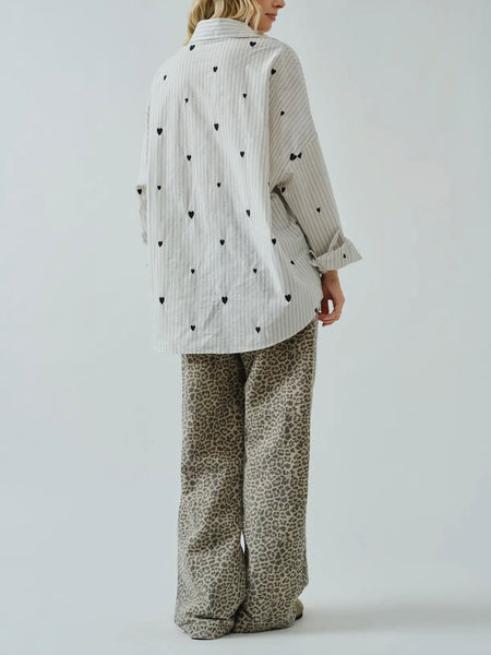 Heart to Heart Button Up in Ivory