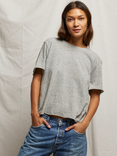 Eddie Oversized Boxy Tee in Heather Grey