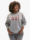 Oversized Sweatshirt in OUI Grey Melange & Bordeaux