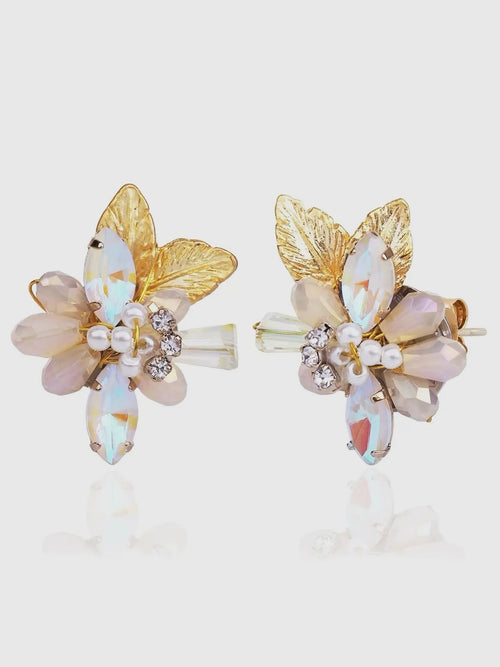 Iridescent Corsage Cluster Studs