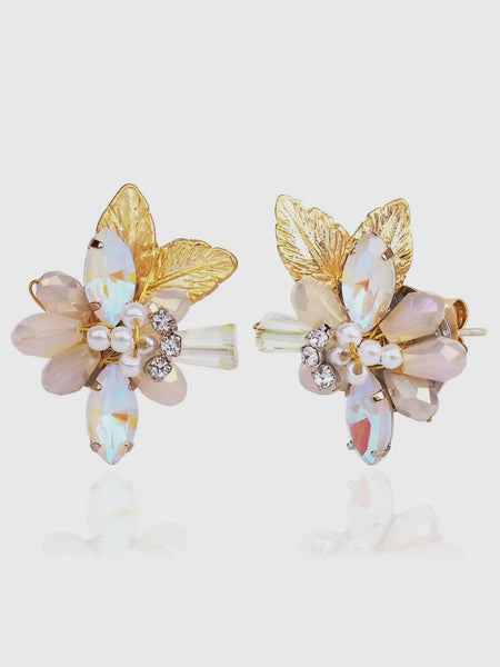 Iridescent Corsage Cluster Studs