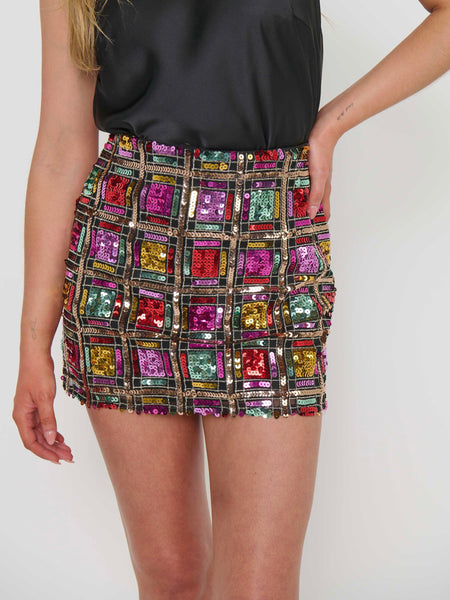 All Night Skort in Studio Sequins
