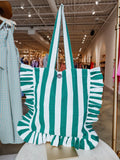 Volang Tote Bag in Green Stripe
