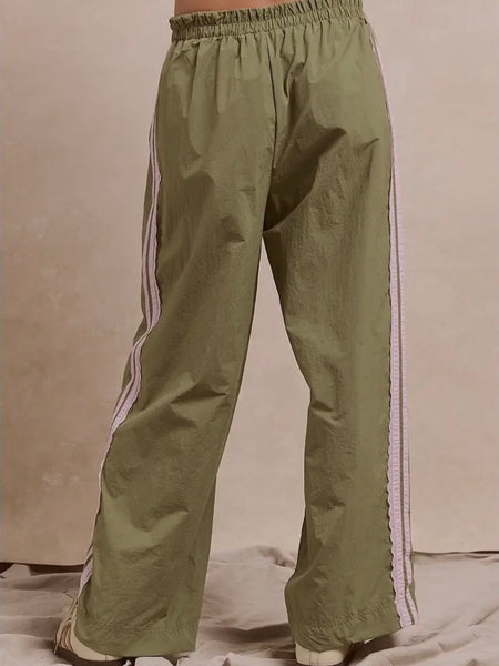 Street Scallops Track Pant in Sage & Lilac