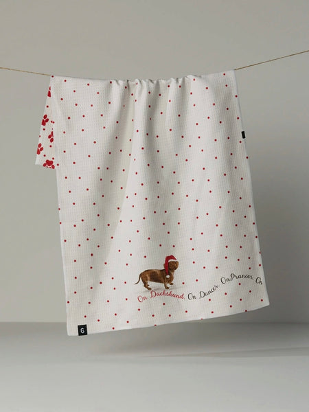 Dachshund Dash Luxe Kitchen Towel