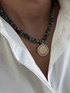 Watercolor Prayer Warrior Necklace in Blue