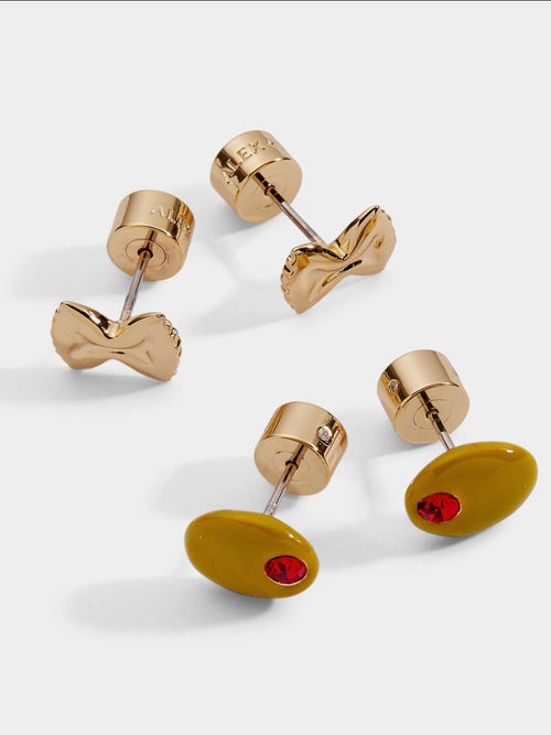 Pasta Girl Stud Earrings Set of 2