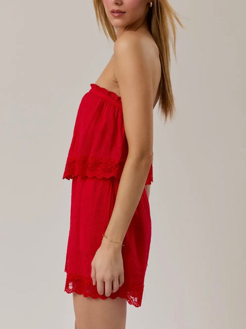 All Weekend Long Romper in Red