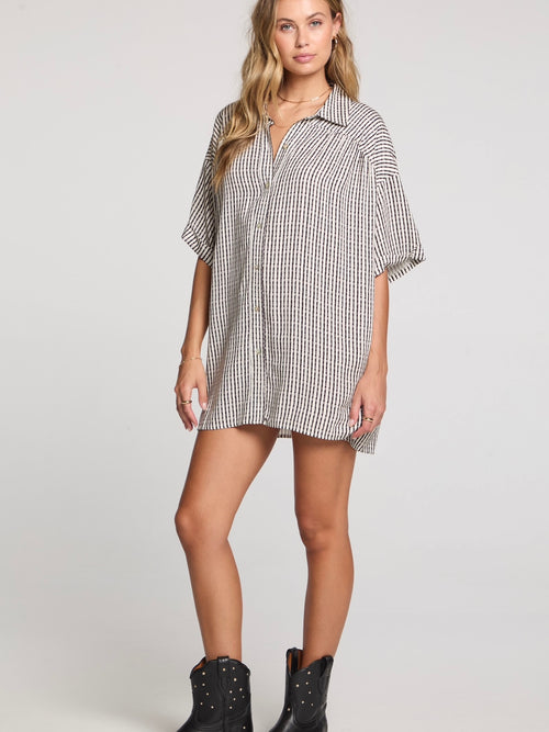 Wyston Stripe Tunic in Black & White